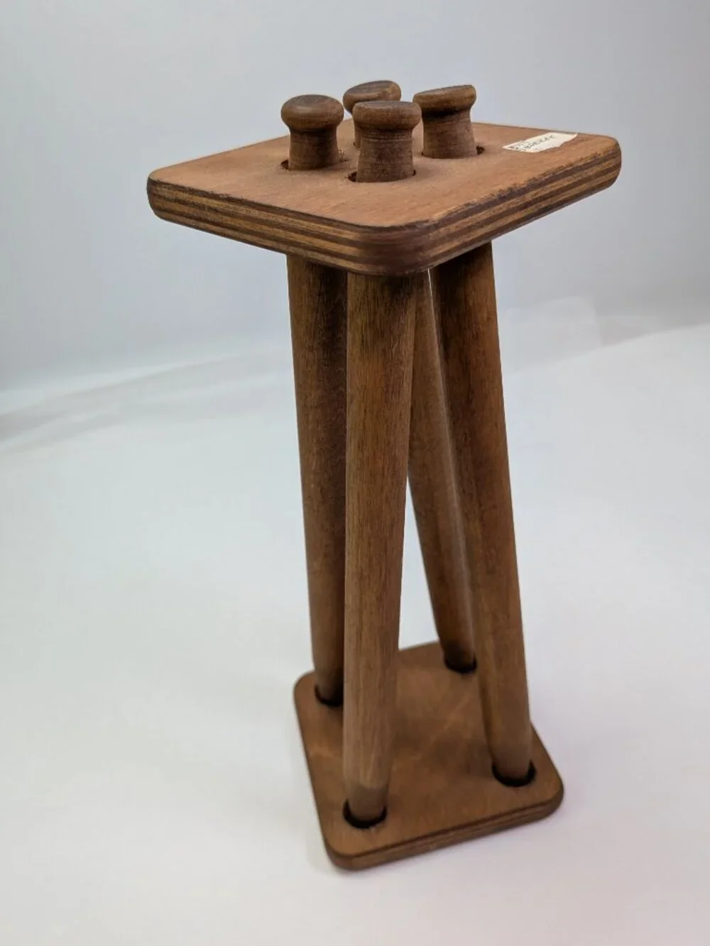 Vintage Mid Century Wooden Nutcracker Display Stand Handcrafted Wood